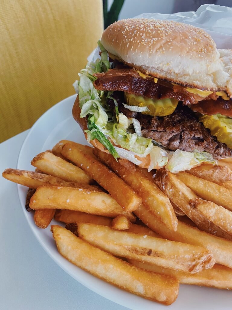 burger and fries in Portland