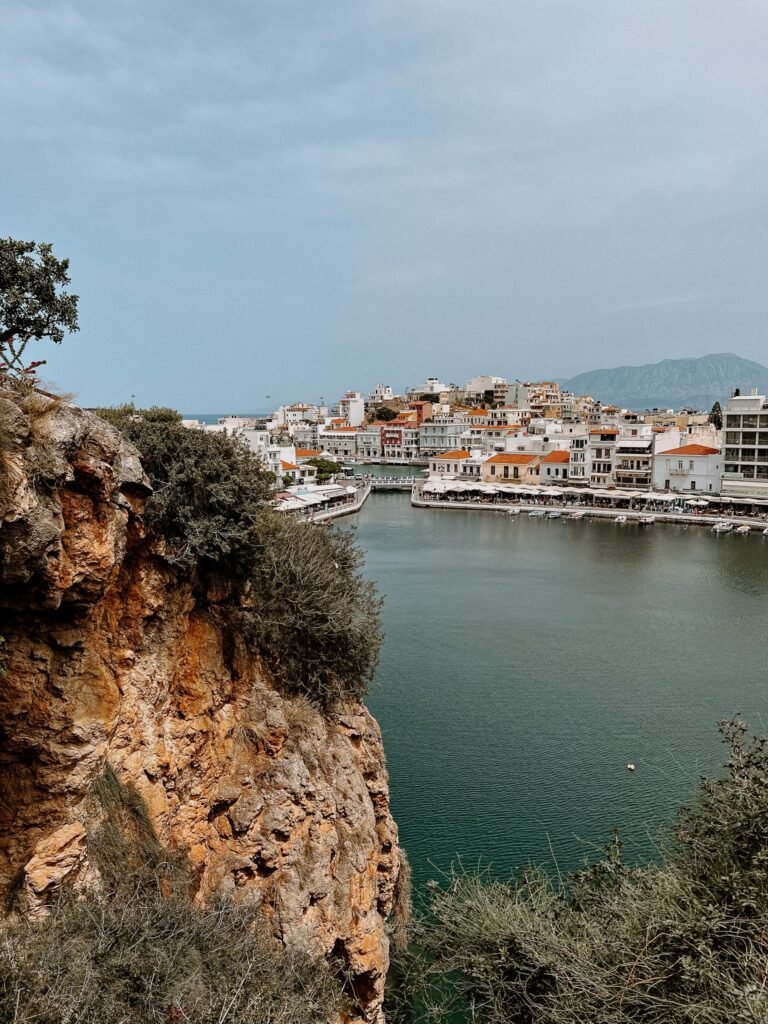 city view of Agios Nikalos in Crete, Greece