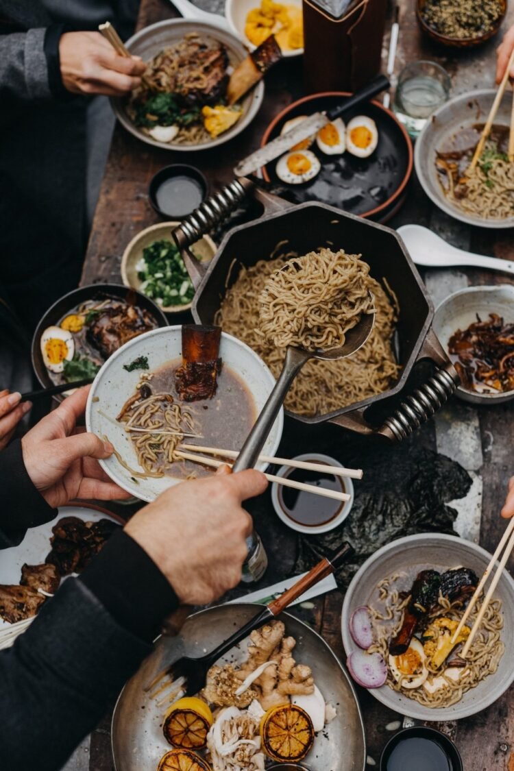 table of food in portland, Oregon