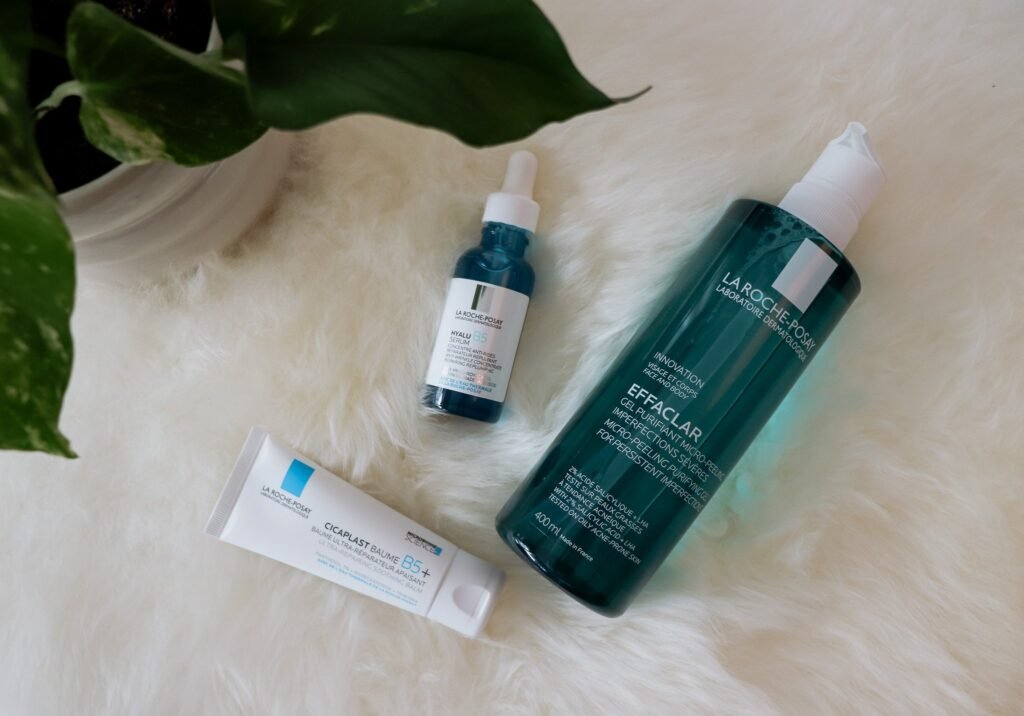 A collection of La Roche-Posay skincare favorites, including serums, sunscreen, and moisturizers