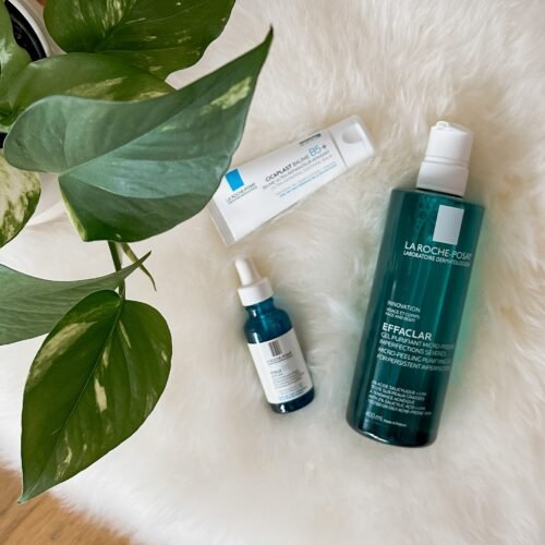 A collection of La Roche-Posay skincare favorites, including serums, sunscreen, and moisturizers