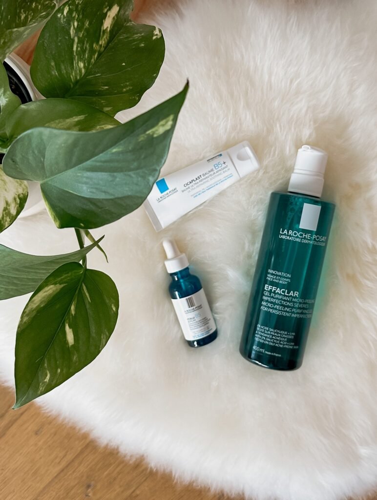 A collection of La Roche-Posay skincare favorites, including serums, sunscreen, and moisturizers.