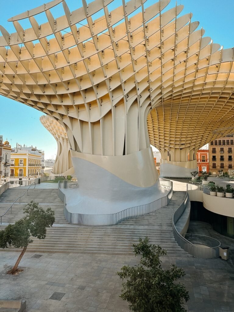 Admiring Las Setas, Seville’s modern architectural landmark and one of the most unique things to do in Seville.