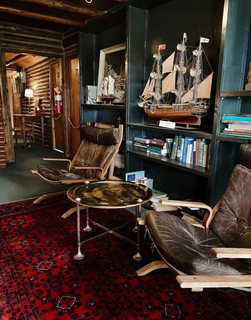Historic lodge-style room at Captain Whidbey Hotel on Whidbey Island